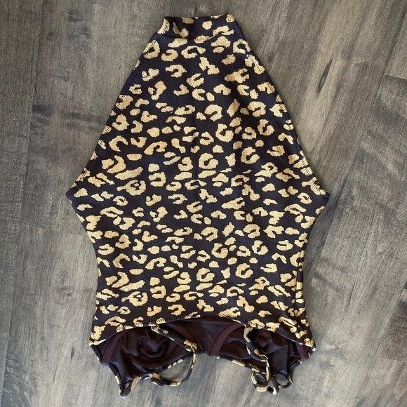 Solid & Striped Anthropologie The Taylor Leopard One Piece Swimsuit Sz XS - Picture 3 of 7